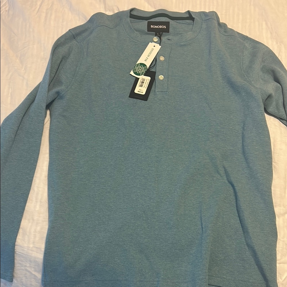 Bonobos Blue Long Sleeve Tee Classic Design